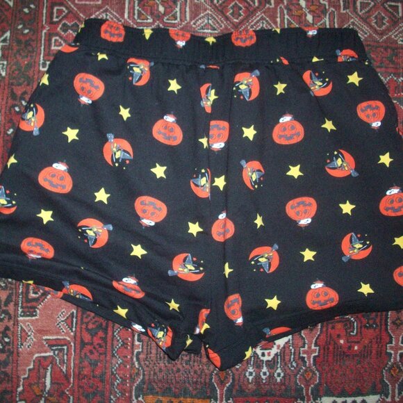 Women's Peanuts Snoopy Woodstock Halloween Pajama Bottoms Short L Excellent Cond - Picture 2 of 5